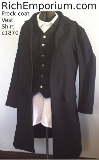 Frock coat and vest c 1870
