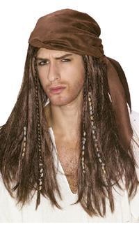 pirates of the caribbean mens wig historical roleplaying fantasy costume accessory